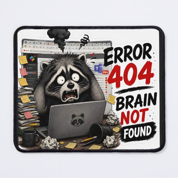 Item preview, Funny Overworked Raccoon Coding Mental Breakdown designed and sold by Easternpantry.