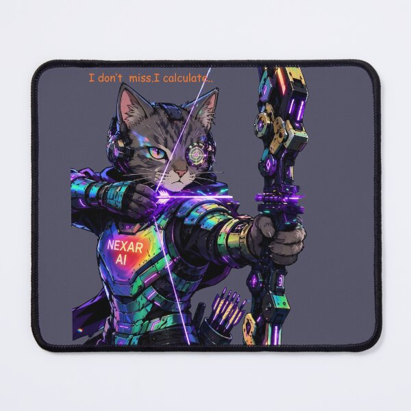 Item preview, Cyber Cat Archer - Neon Cyberpunk Warrior designed and sold by nexargraphics.