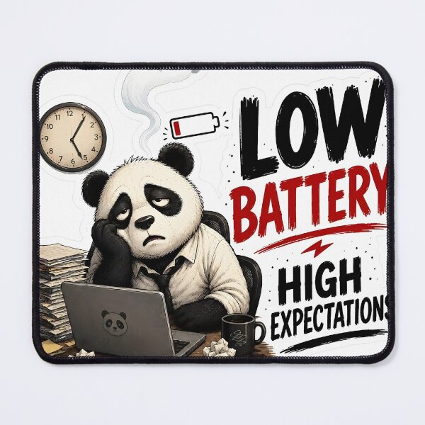 Item preview, Funny Panda Low Battery High Expectations designed and sold by Easternpantry.
