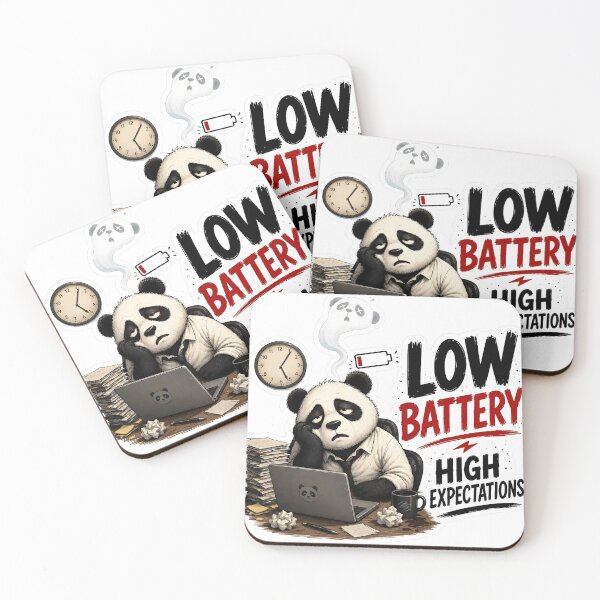Item preview, Funny Panda Low Battery High Expectations designed and sold by Easternpantry.