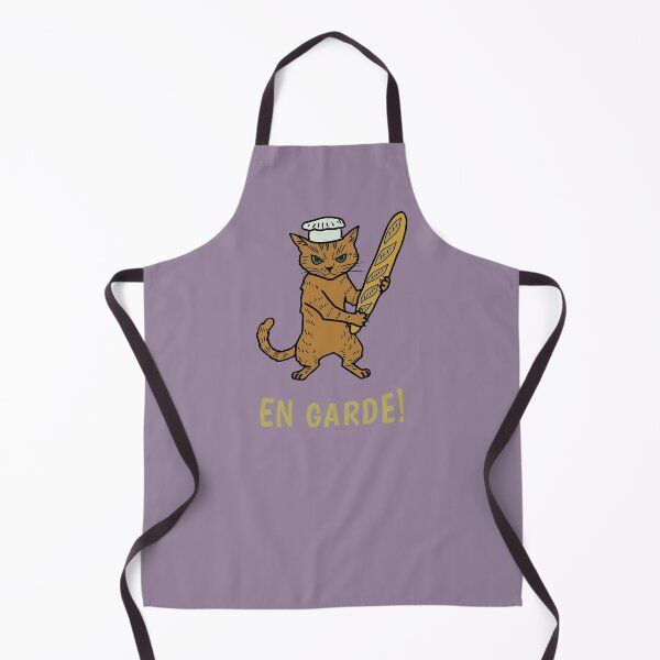 Item preview, ​En Garde! Funny Baker Cat with Baguette designed and sold by LeshanArt.