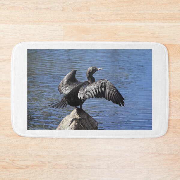 Item preview, Little Black Cormorant Drying Wings on a Rock designed and sold by 27Tammy27.