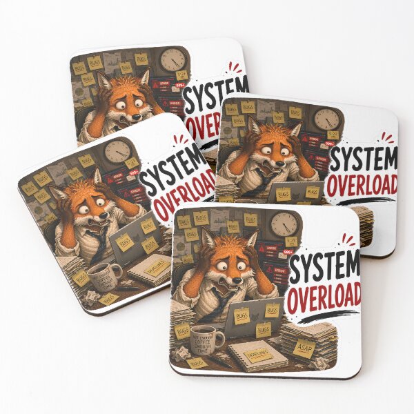 Item preview, Funny Fox System Overload Office Sticker⁠  designed and sold by Easternpantry.