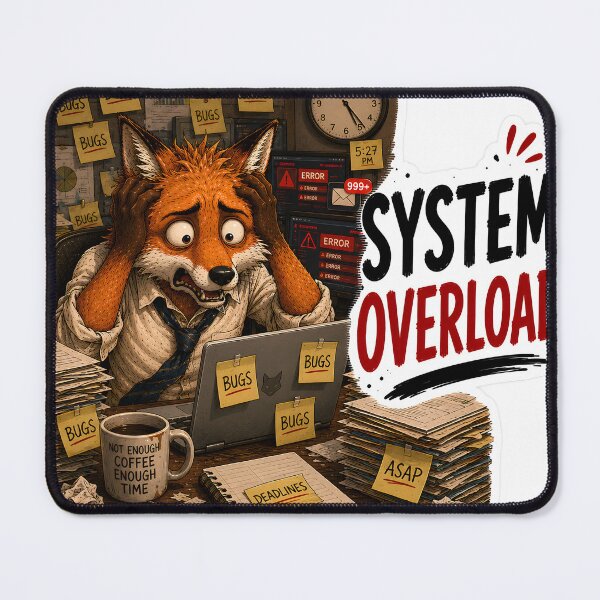 Item preview, Funny Fox System Overload Office Sticker designed and sold by Easternpantry.