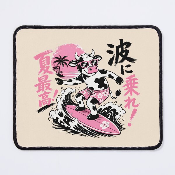 Item preview, Surfing Cow Summer Japanese Aesthetic designed and sold by AwesomeBeyondLimits.