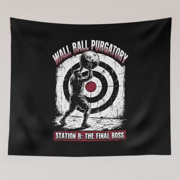 Item preview, Wall Ball Purgatory Fitness Challenge Gym Art designed and sold by SplashTastic.