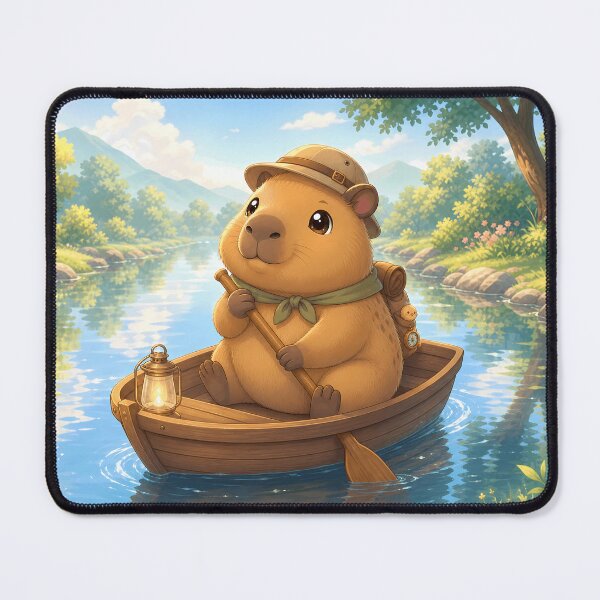 Item preview, Cute Capybara Adventurer Rowing Boat on River designed and sold by LuisWorks.