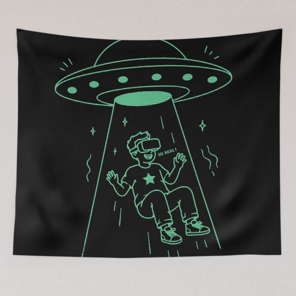 Item preview, VIRTUAL REALITY GAMER ALIEN ABDUCTION designed and sold by Madjack Tees Kiwi SuperStore.