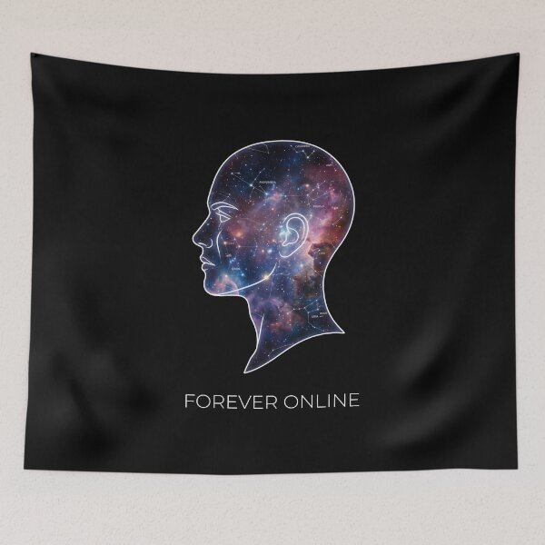 Item preview, Galaxy Mind Constellation Silhouette Forever Online designed and sold by SplashTastic.