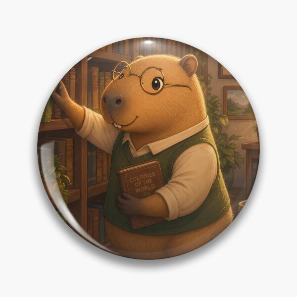 Item preview, Scholarly Capybara Reading in a Cozy Library designed and sold by LuisWorks.