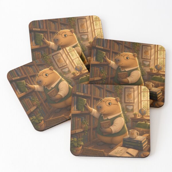 Item preview, Scholarly Capybara Reading in a Cozy Library designed and sold by LuisWorks.