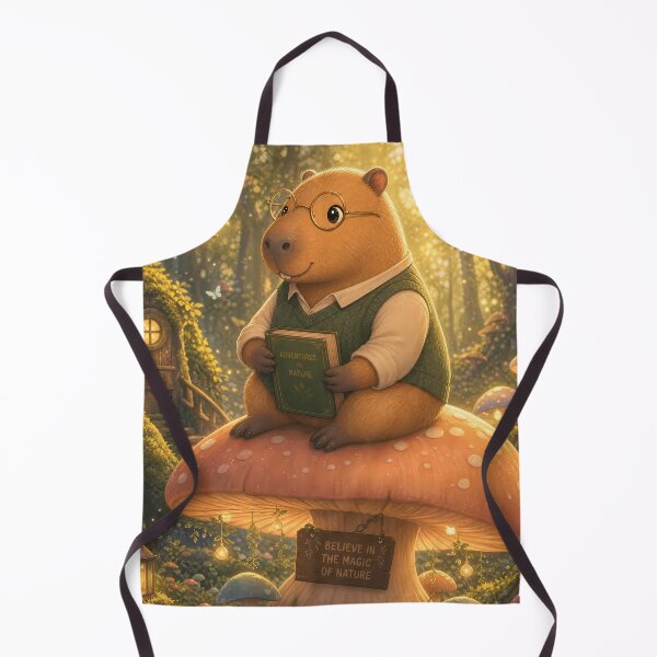 Item preview, Magical Capybara Sitting on Giant Mushroom in Fairy Forest designed and sold by LuisWorks.