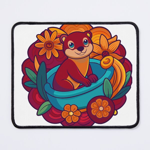 Item preview, otter relaxing in bathtub filled with flowers designed and sold by Senglaopattern.