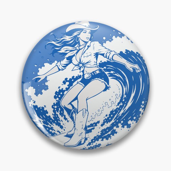 Item preview, Cowgirl Surfing A Large Ocean Wave designed and sold by AwesomeBeyondLimits.
