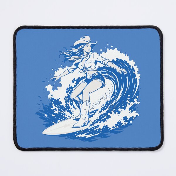 Item preview, Cowgirl Surfing A Large Ocean Wave designed and sold by AwesomeBeyondLimits.
