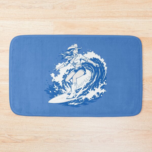 Item preview, Cowgirl Surfing A Large Ocean Wave designed and sold by AwesomeBeyondLimits.