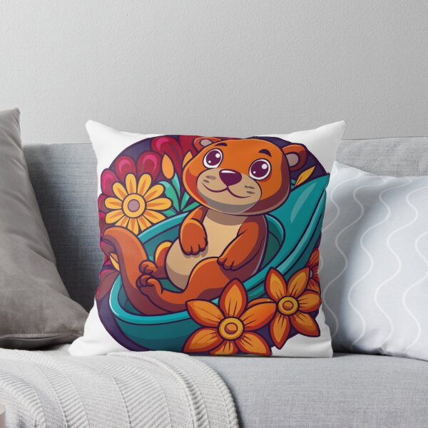 Item preview, otter relaxing in bathtub filled with flowers designed and sold by Senglaopattern.