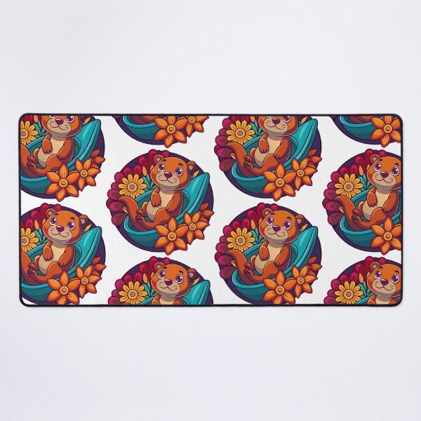 Item preview, otter relaxing in bathtub filled with flowers designed and sold by Senglaopattern.