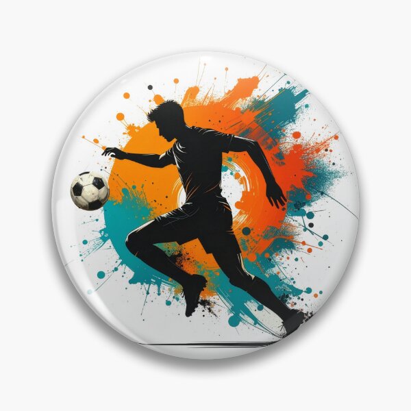Item preview, Soccer Player Paint Splash Art — Football Silhouette Action Print designed and sold by icemanphotos.
