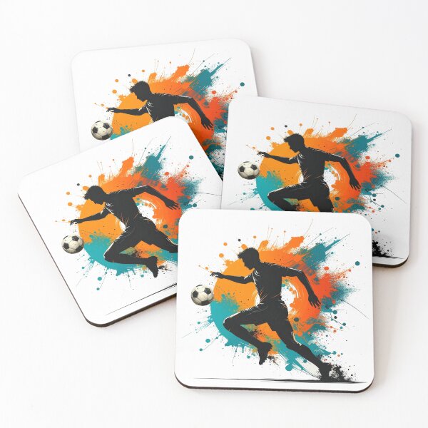 Item preview, Soccer Player Paint Splash Art — Football Silhouette Action Print designed and sold by icemanphotos.