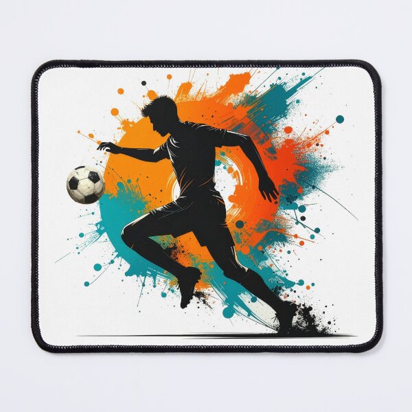 Item preview, Soccer Player Paint Splash Art — Football Silhouette Action Print designed and sold by icemanphotos.
