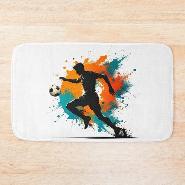 Item preview, Soccer Player Paint Splash Art — Football Silhouette Action Print designed and sold by icemanphotos.