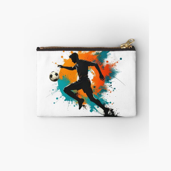 Item preview, Soccer Player Paint Splash Art — Football Silhouette Action Print designed and sold by icemanphotos.