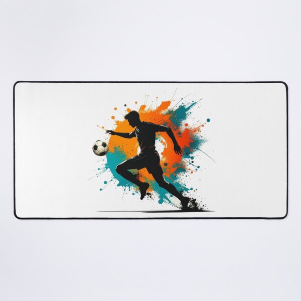 Item preview, Soccer Player Paint Splash Art — Football Silhouette Action Print designed and sold by icemanphotos.