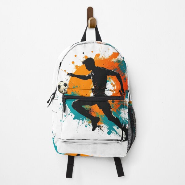 Item preview, Soccer Player Paint Splash Art — Football Silhouette Action Print designed and sold by icemanphotos.