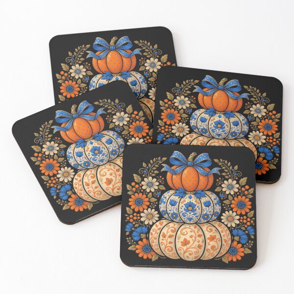 Item preview, Ukrainian Folk Art Pumpkin Halloween Stack Autumn Floral Boho designed and sold by CF_VintageDesign.