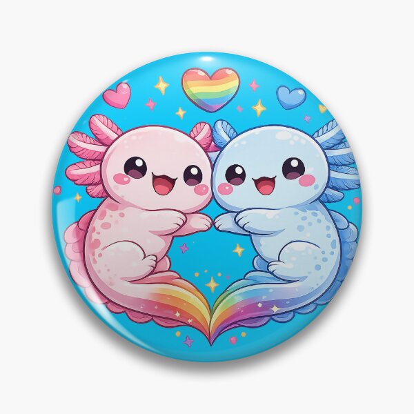 Item preview, Axolotls of Love and Pride – Kawaii Pride LGBT+ Couple designed and sold by Lunatik Cat.