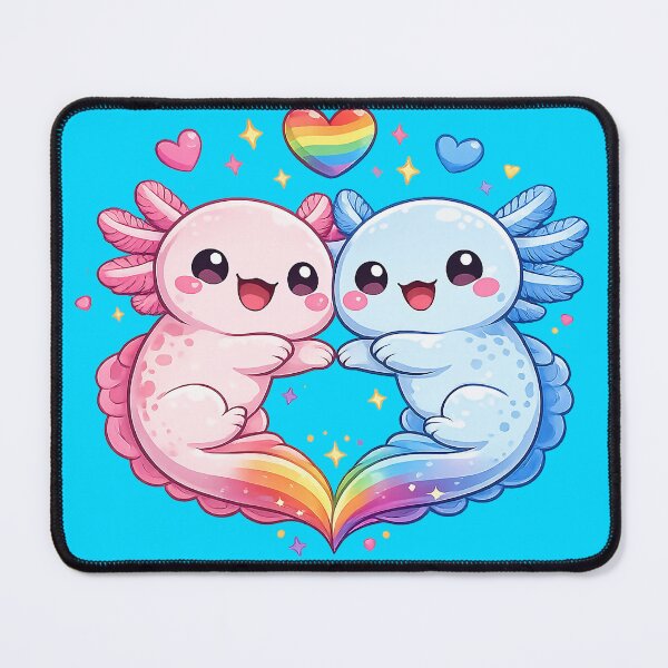 Item preview, Axolotls of Love and Pride – Kawaii Pride LGBT+ Couple designed and sold by Lunatik Cat.