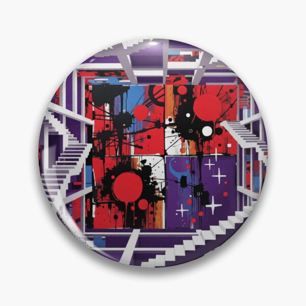 Item preview, cosmic noise labyrinth stamp colorful geometric abstract stamp design designed and sold by SmashingDeals.