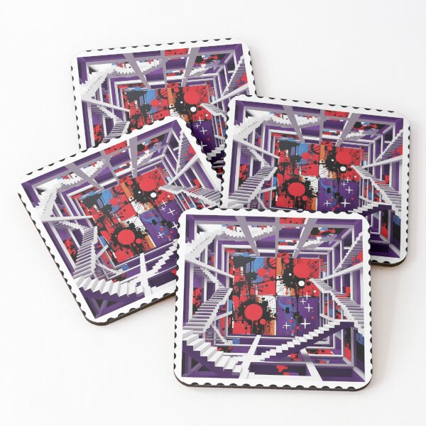 Item preview, cosmic noise labyrinth stamp colorful geometric abstract stamp design designed and sold by SmashingDeals.