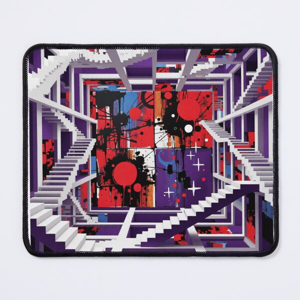 Item preview, cosmic noise labyrinth stamp colorful geometric abstract stamp design designed and sold by SmashingDeals.