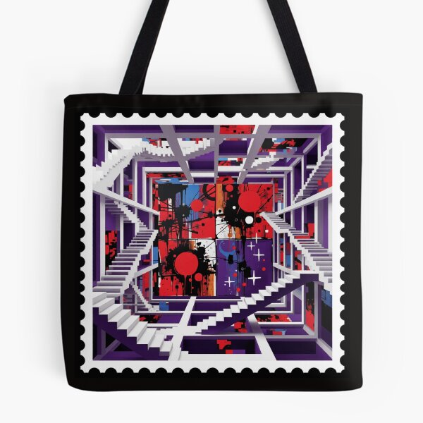 Item preview, cosmic noise labyrinth stamp colorful geometric abstract stamp design designed and sold by SmashingDeals.