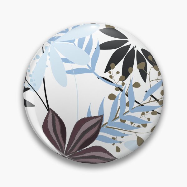 Item preview, Botanical Leaves Pattern – Sky Blue Mocha Brown | Floral Seamless Surface Design designed and sold by 555Design.