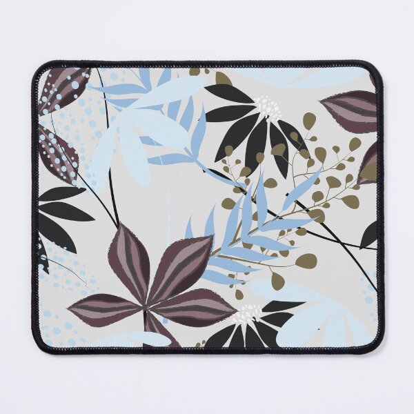 Item preview, Botanical Leaves Pattern – Sky Blue Mocha Brown | Floral Seamless Surface Design designed and sold by 555Design.