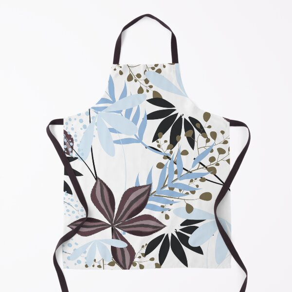 Item preview, Botanical Leaves Pattern – Sky Blue Mocha Brown | Floral Seamless Surface Design designed and sold by 555Design.