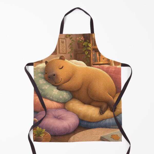 Item preview, Cute Sleepy Capybara Napping in a Cozy Room designed and sold by LuisWorks.