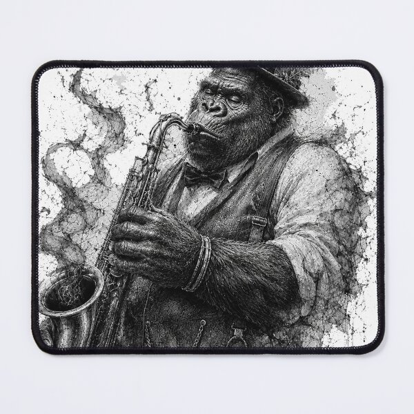 Item preview, Gorilla Jazzman in Ink Splatter designed and sold by Sci-fi-2901.