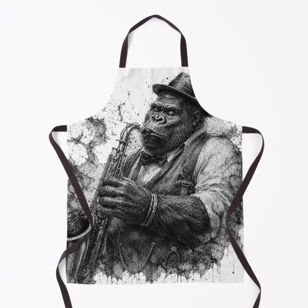 Item preview, Gorilla Jazzman in Ink Splatter designed and sold by Sci-fi-2901.