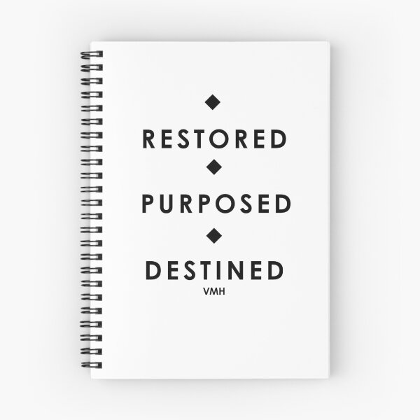 Item preview, Restored Purposed Destined - Inspirational Christian T-Shirt-Black Text designed and sold by HOUSE OF VMH.
