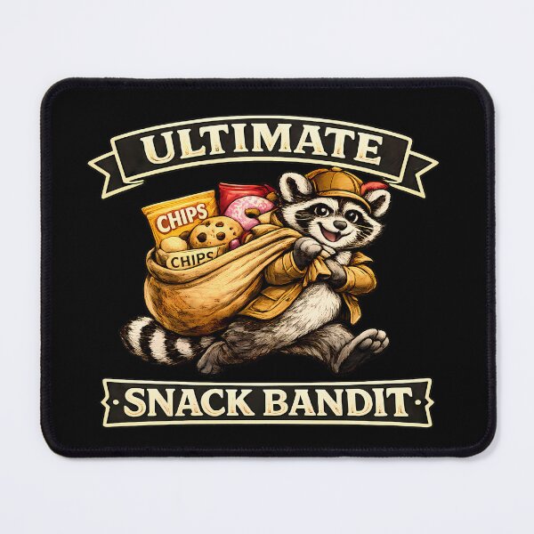 Item preview, Ultimate Snack Bandit Funny Raccoon Snack Lover Vintage Graphic T-Shirt designed and sold by clockedoutwearshop.