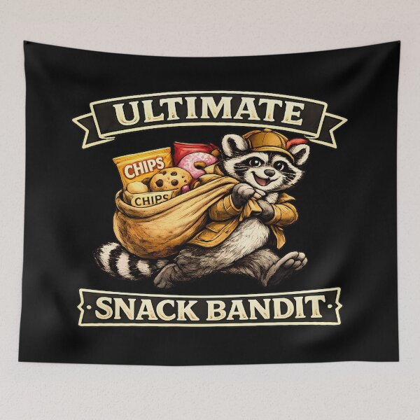 Item preview, Ultimate Snack Bandit Funny Raccoon Snack Lover Vintage Graphic T-Shirt designed and sold by clockedoutwearshop.
