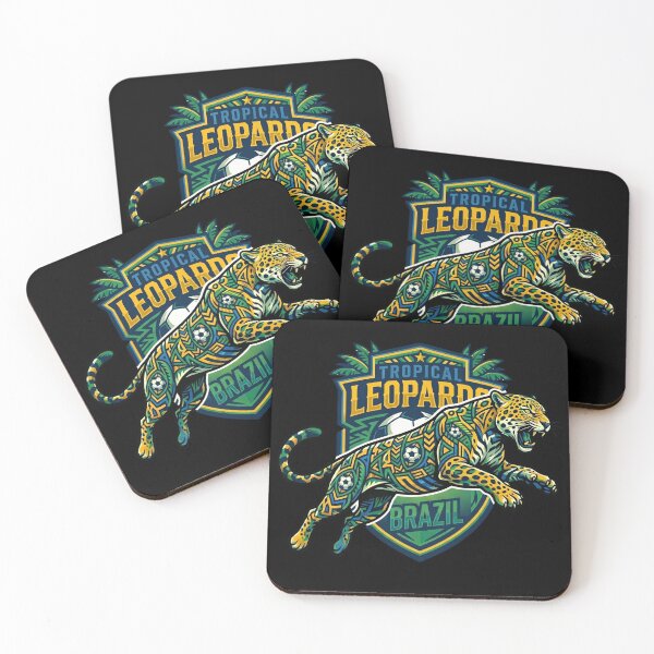 Item preview, Tropical Leopards Brazil Jaguar Soccer — Tropical Club Mascot designed and sold by David Mateo ArtWorks.