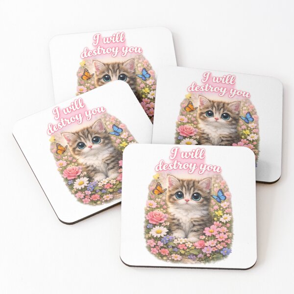 Item preview, Cute Kitten I Will Destroy You Cat T-Shirt | Funny Cat Lover Gift designed and sold by ToastDesign.