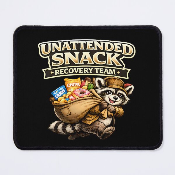Item preview, Unattended Snack Recovery Team Funny Raccoon Shirt Snack Lover Trash Panda Meme T-Shirt designed and sold by clockedoutwearshop.