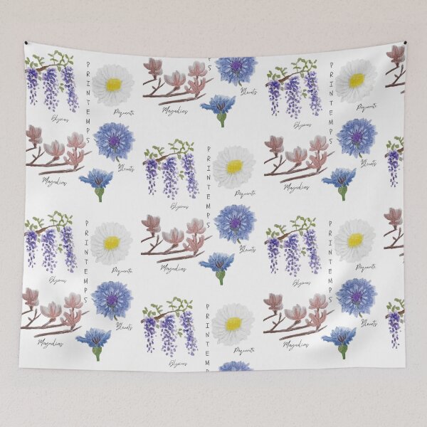 Item preview, Daisy, wisteria, magnolias and blueberries designed and sold by Les illustrations d'Adėle L..