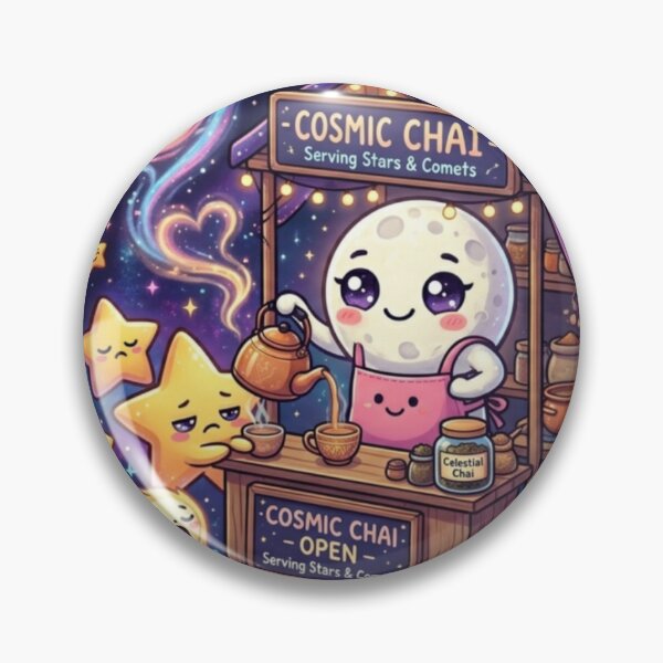 Item preview, ?✨ Cute Cosmic Chai Moon Sticker | Kawaii Space Tea Stand with Stars & Comets?✨ Cute Cosmic Chai Moon Sticker | Kawaii Space Tea Stand with Stars & Comets designed and sold by AdityaShop18.